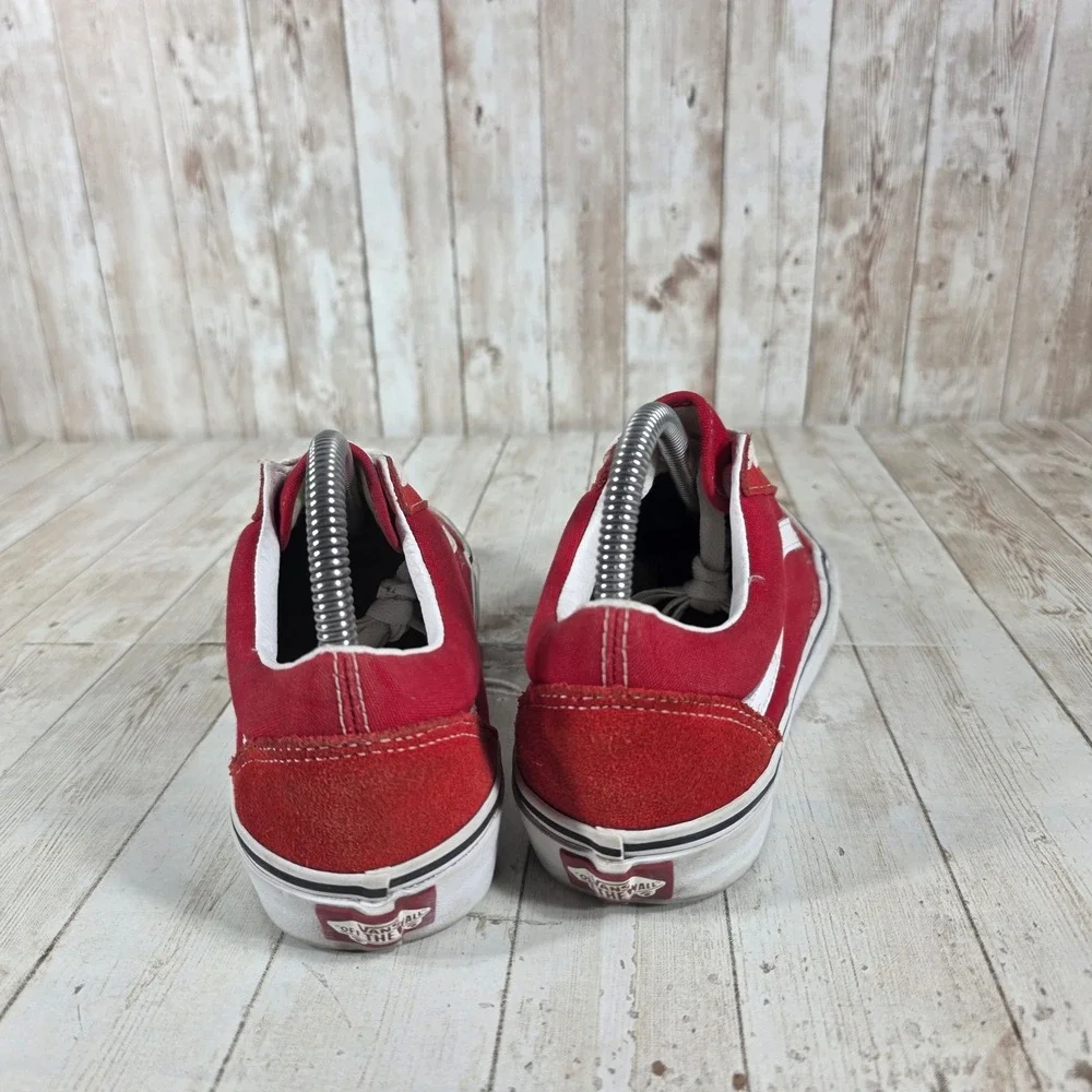 Vans Old Skool Red Suede Canvas Skate‎ Shoes Women's 7.5 Men's 6